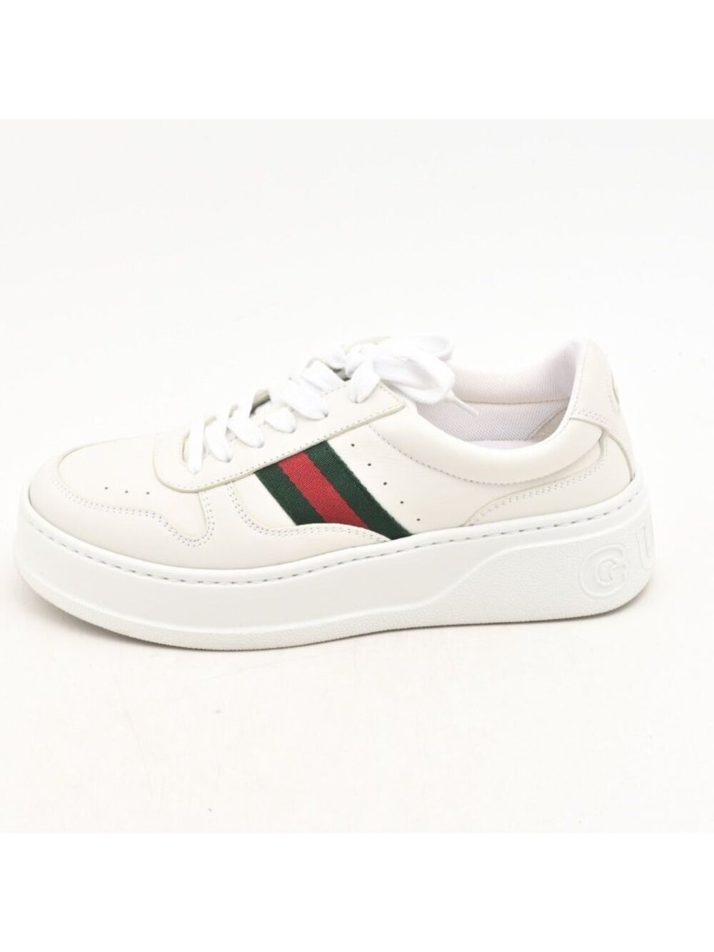 Gucci Sneakers White Green Red Sherry Leather